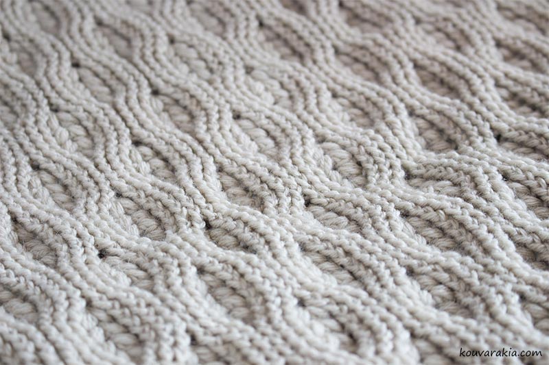 cables and puff stitch
